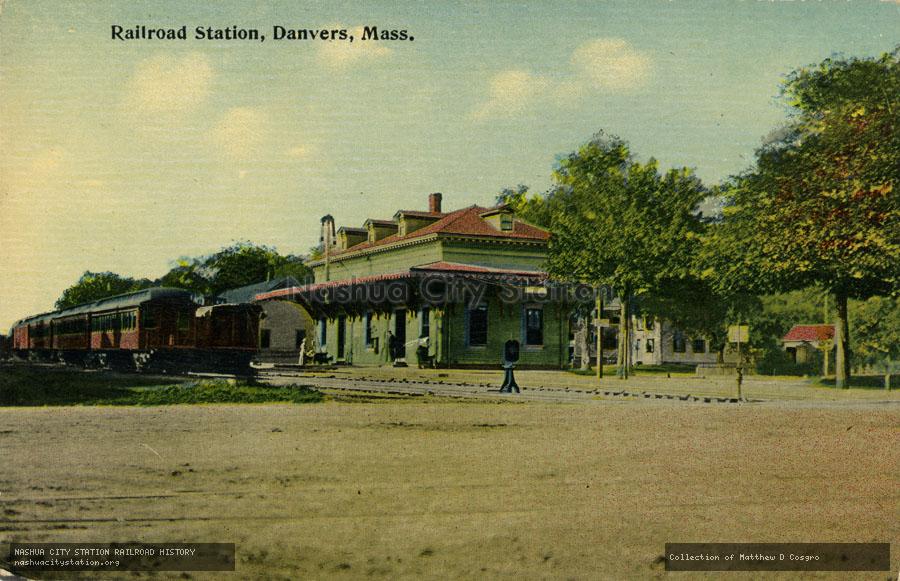 Postcard: Railroad Station, Danvers, Massachusetts